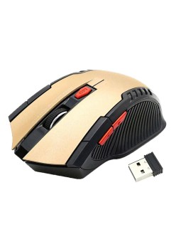 Mouse Optic Gaming Wireless, 1600 DPI, culoare Gold