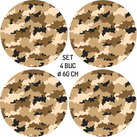 Folie decorativa jante auto FJT-28, set 4 bucati, Ø 60 cm, autoadeziva, print EcoSolvent rezistent UV, tuning exterior