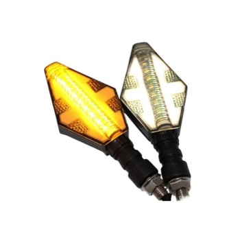 Set 2 Lampi Semnalizare Moto Model CROSS – 2 Functii: Pozitie si Semnalizare, 12V, Design Compact