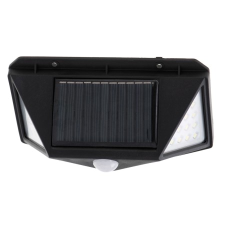 Lampă Solară LED de Exterior, 100 LED, cu Senzor de Mișcare și Senzor Crepuscular, 3 Moduri, Flux 700LM, IP65, Montaj Perete, Neagră