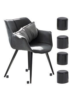 Set 4 buc. protectii anti-zgarieturi picioare scaun, diametru 22mm, culoare neagra