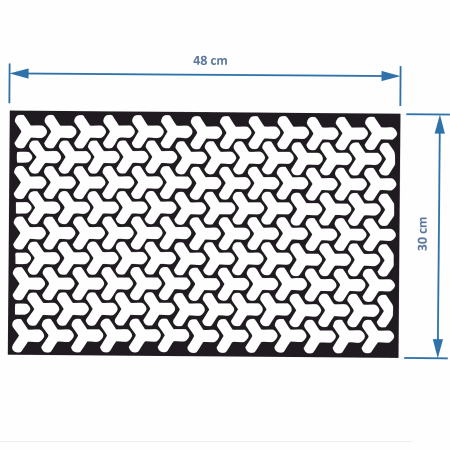 Set 2 Folii Autoadezive pentru Stopuri Auto, Model Honeycomb Triangle, Negru Mat, 2 x 48x30 cm, Oracal