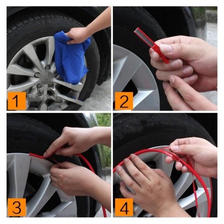 Inele de protectie si decor jante, adezive, din plastic flexibil - VIOLET