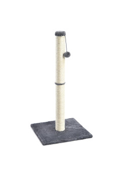 Jucarie interactiva pentru pisici, model stalp cu ciucur, 100cm, culoare bej