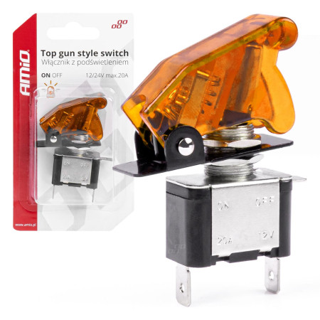 Comutator iluminat (intrerupator) cu protectie, destinatie auto, moto, ATV, SSV, Off-Road, model 