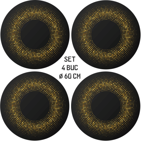 Folie decor jante auto set 4 bucati, print EcoSolvent Oracal, autoadeziva, diametru 60 cm, model FJT-41, rezistenta UV