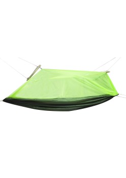 Hamac de Camping Dublu (2 persoane), 200 x 100 cm + Plasa de tantari, culoare Verde