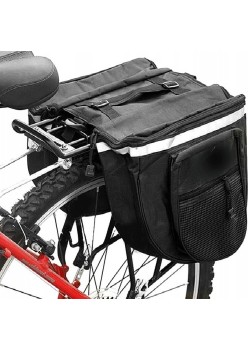 Geanta de transport negra pentru bicicleta cu 4 compartimente AVX-RW1