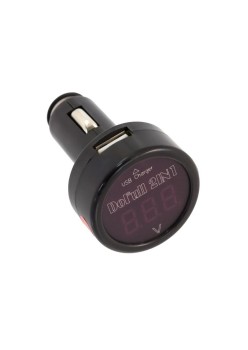 Incarcator Telefon Auto si Voltmetru Auto Digital, 2in1, 12V-24V