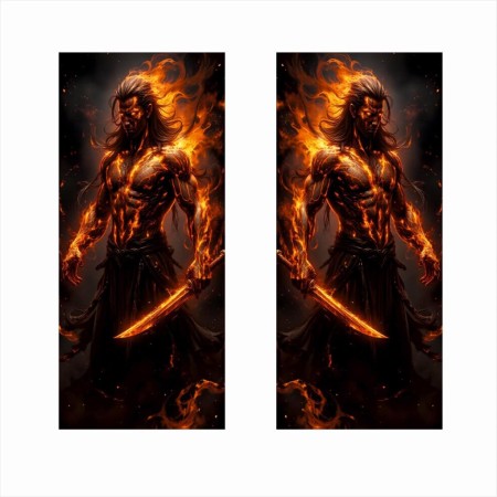 Set 2 Stickere Autoadezive OraJet pentru Stâlpi Uși Auto, Print HD EcoSolvent, 2x 50x22 cm