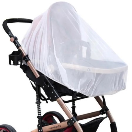 Plasă de Țânțari Universală pentru Cărucior Bebe, Elastică, 140 cm, Alb – Protecție Vară, Anti-Insecte