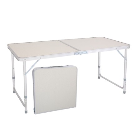 Masă Pliabilă Picnic, Aluminiu + Blat MDF, 120x60 cm, Portabilă, Tip Valiză