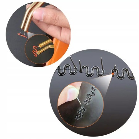 Pistol Profesional pentru lipit/sudat plastic, kit pentru repararea fisurilor din plastic, polipropilena, 400 capse de intarire, putere 50W, culoare Negru, Cod: AVX-WT-WG-X80