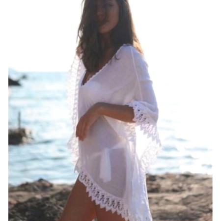 Tunica, Rochie de plaja aerisita, ușoara și delicata, culoare Alba, dimensiune Universala