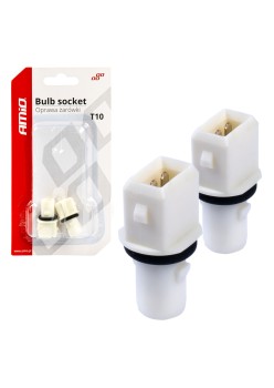 Set 2 socluri bec T10, W5W, W3W, W16W, cu garnitura din cauciuc