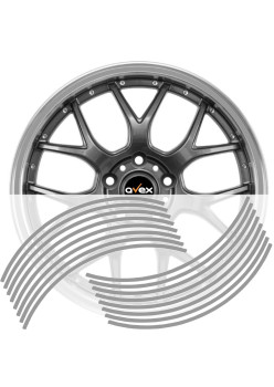 Set 16 inele din autocolant pentru jante culoare Argintiu Lucios