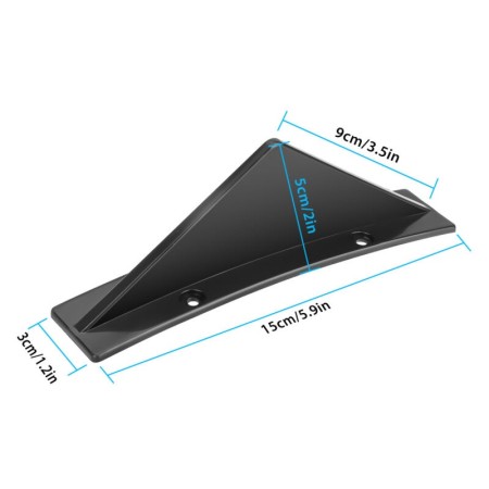 Set 4 aripioare TUNING curbate pentru bara - deflector spate, culoare negru lucios, montaj cu surub sau banda dublu adeziva