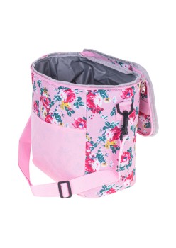 Geanta termoizolanta pentru picnic sau plaja, capacitate 11l, culoare Roz cu flori