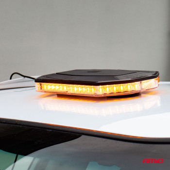 Rampa luminoasa girofar, culoare Orange, alimentare 12/24V, 48 LED-uri, protectie IP56, montaj cu magnet