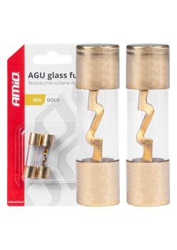 Set 2 sigurante din sticla tip AGU, contacte aurite, 50A