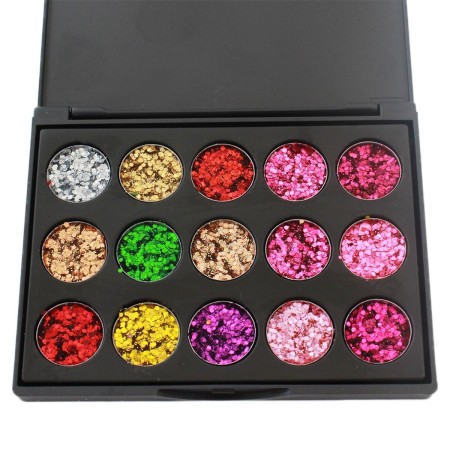 Set machiaj 15 culori stralucitoare cu efect de sclipici pentru ochi/pleoape