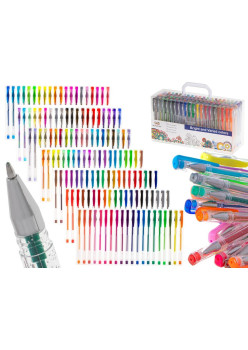 Set 140 piese, Pixuri cu gel multicolor cu sclipici (glitter)