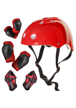 Set Protectie pentru copii, 7 piese, model SKATEBOARD, culoarea Rosie