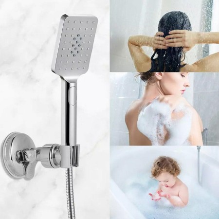 Suport pentru para de dus, montaj rapid cu ventuza, material ABS, finisaj cromat