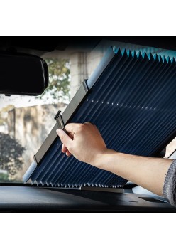 Parasolar Auto Tip Acordeon, Retractabil, 70x150 cm – Protecție Solară Eficientă și Montare cu Ventuze