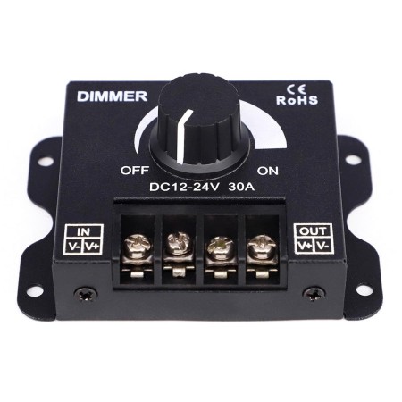 Dimmer LED cu reglaj manual, 12V - 24V, 360W - 720W, 30A