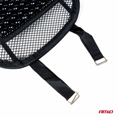 Pernita scaun cu suport lombar pentru corectare postura cu bile de masaj, dimensiune 40 x 38 cm, culoare Neagra