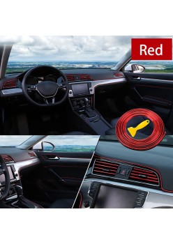 Banda decor interior crom TUNING, 5m, ROSU