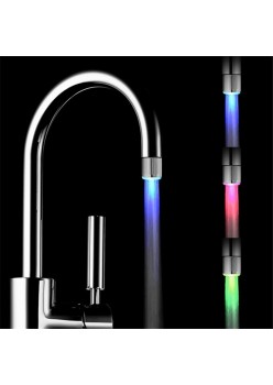 Cap robinet cu LED si senzor de temperatura, iluminare in 3 culori in functie de temperatura apei
