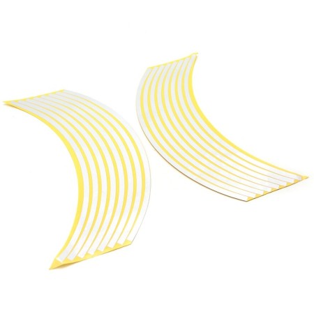 Set 16 inele din autocolant pentru jante culoare Alb Lucios