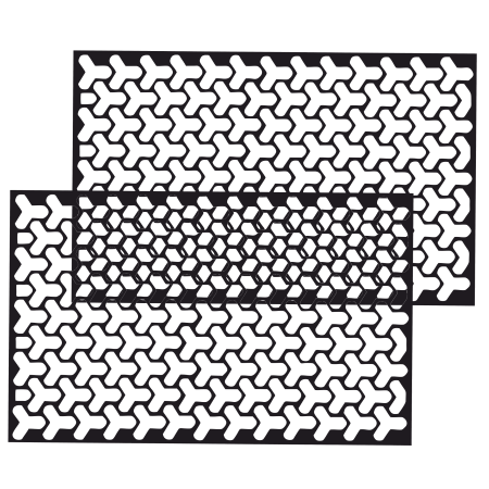 Set 2 Folii Autoadezive pentru Stopuri Auto, Model Honeycomb Triangle, Negru Mat, 2 x 48x30 cm, Oracal
