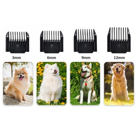Aparat de tuns profesional pentru cani cu acumulator, lama titan + ceramica, incarcare USB, culoare Neagra, model AVX-WT-BLACK-T10