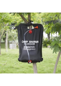 Dus solar suspendat pentru camping sau plaja, capacitate 20l, culoare Neagra
