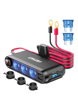 Dispozitiv Auto Premium 3in1, Splitter Bricheta, Incarcator USB/USB-C, Voltmetru Digital, alimentare 12V-24V