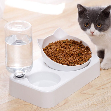 Vas pentru alimente cu distribuitor apa pentru pisici, 2in1 AG684A