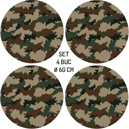 Folie decorativa jante auto FJT-27, set 4 bucati, diametru 60 cm, imprimare EcoSolvent, autoadeziva, rezistenta UV si intemperii