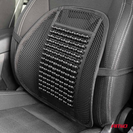 Pernita scaun cu suport lombar pentru corectare postura cu bile de masaj, dimensiune 40 x 38 cm, culoare Neagra