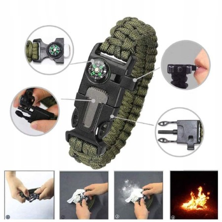 Kit complet de supravieturire format din 17 piese pentru camping, calatorii, offroad, ATV, SSV, model AVX-WT-SRV-62