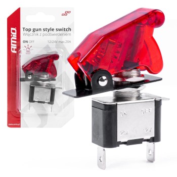Comutator iluminat (intrerupator) cu protectie, destinatie auto, moto, ATV, SSV, Off-Road, model 