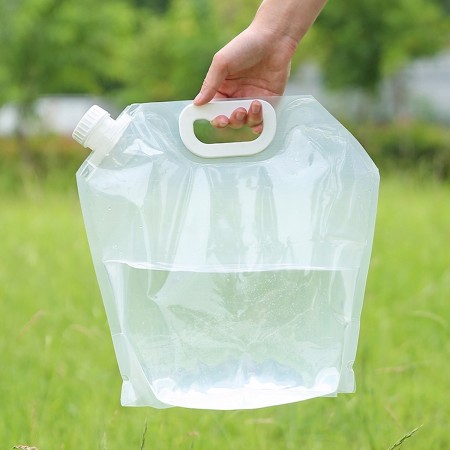 Canistra 10l reutilizabila, pliabila, etansa, transparenta, pentru apa potabila necesara in calatorii, camping, off-road, ATV