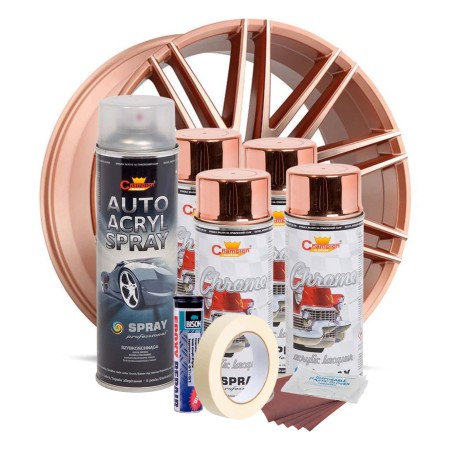 Kit complet reparatie si vopsire jante culoare Cupru Metalic, V4
