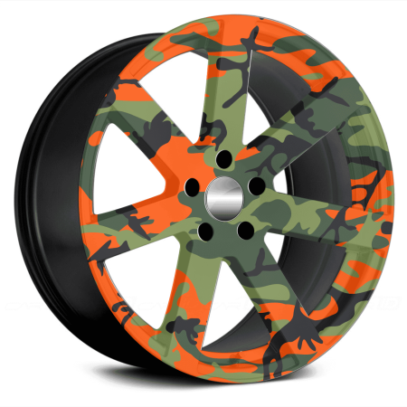 Folie decorativa jante auto FJT-29, set 4 bucati, Ø 60 cm, autoadeziva, imprimare EcoSolvent, rezistenta UV si umezeala