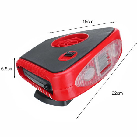 Aeroterma Auto 3in1, pentru ventilatie, incalzire sau dezaburire geam auto, 12V, 150W, cu lanterna