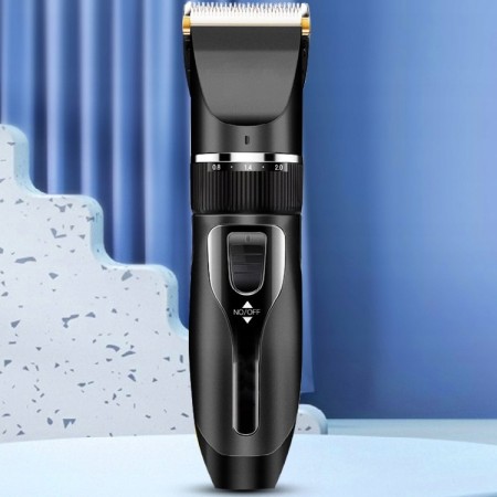 Aparat de tuns profesional pentru cani cu acumulator, lama titan + ceramica, incarcare USB, culoare Neagra, model AVX-WT-BLACK-T10