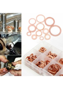 Set 200 de șaibe din cupru, 9 dimensiuni diferite, pentru buson baie de ulei sau alte reparatii