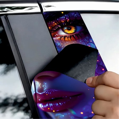 Set 2 Stickere Autoadezive pentru Stâlpi Uși Auto, Print HD OraJet EcoSolvent, 50x22 cm, Exterior